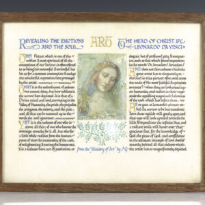 Calligraphic Manuscript on Vellum with a Color Miniature of the Painting by Leonardo Da Vinci.