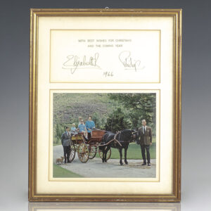 Queen Elizabeth and Prince Philip Signed Christmas Card.