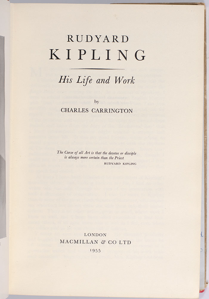 Rudyard Kipling: His Life and Work.