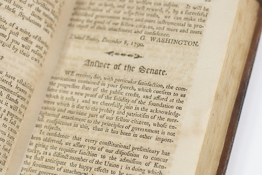 A Collection of the Speeches of the President of the United States to Both Houses of Congress, at the Opening of Every Session, with their Answers. Also, the Addresses to the President, with his Answers, from the Time of his Election: with an Appendix containing the Circular Letter of General Washington to the Governors of the Several States, and his Farewell Orders, to the Armies of America, and the Answer.