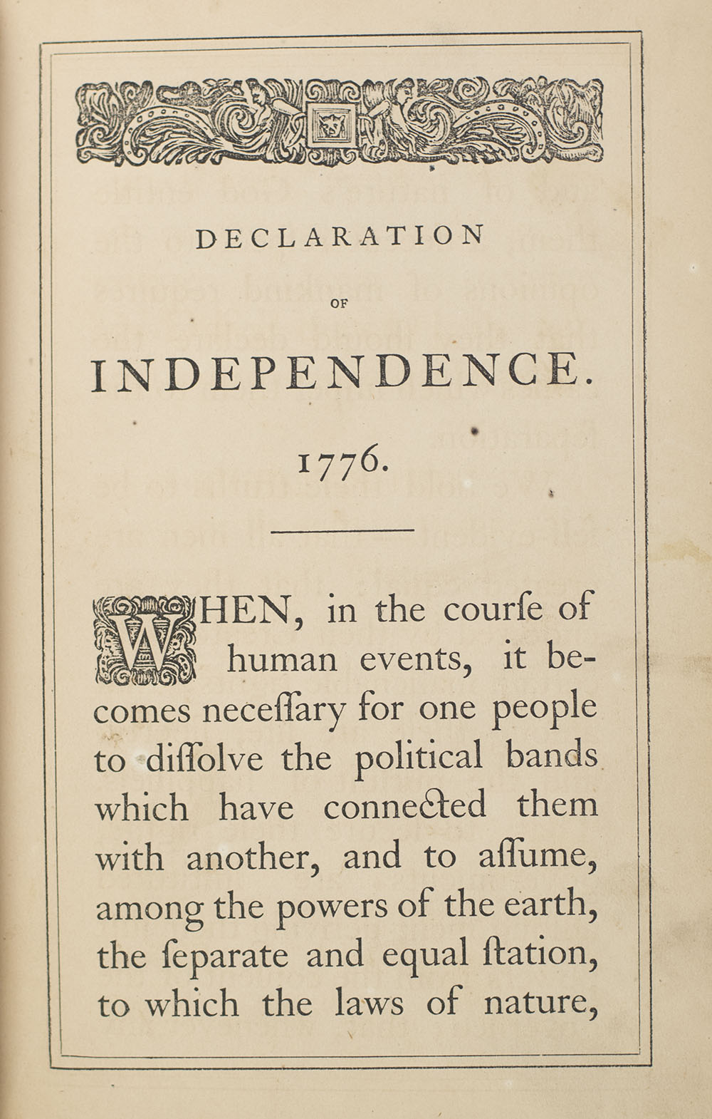 Declaration of Independence and Constitution of the United States.