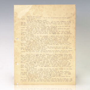 Murry Cuthbert Falkner Typed Short Story Manuscript.