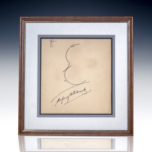 Alfred Hitchcock Signed Self-Portrait.