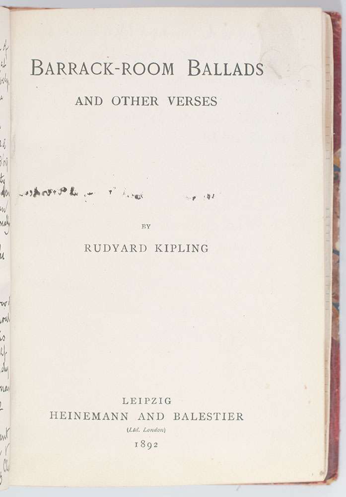 Barrack-Room Ballads and Other Verses.