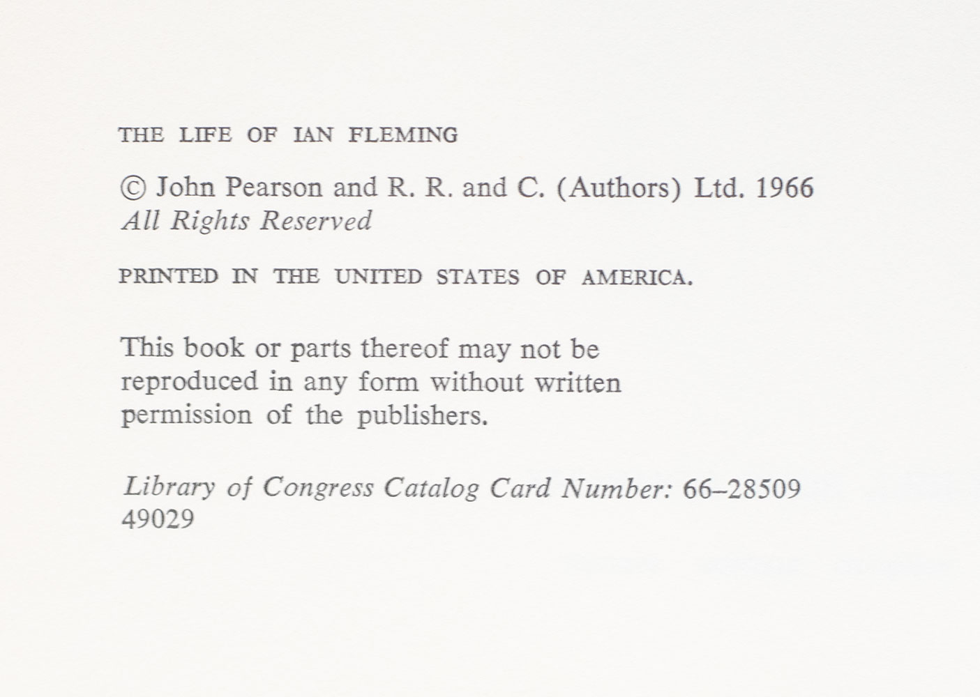 The Life of Ian Fleming.