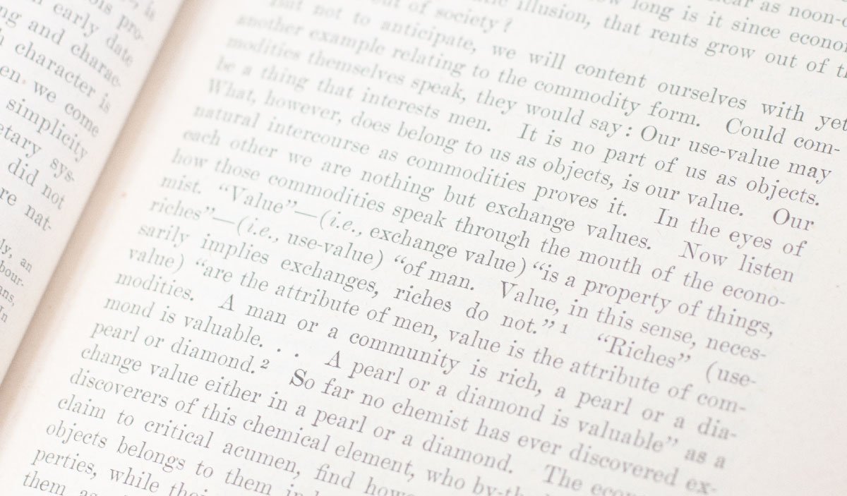 Capital: A Critique of Political Economy.