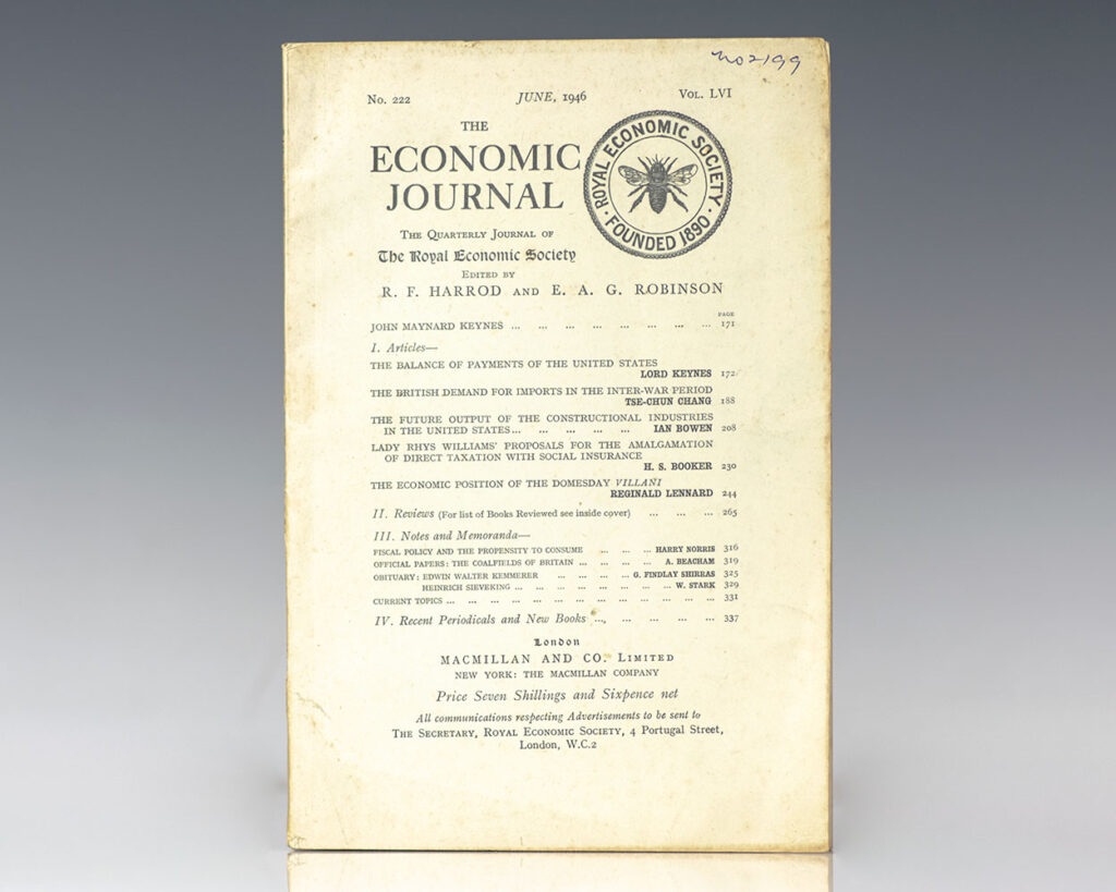 The Economic Journal: The Quarterly Journal of The Royal Economic Society. June 1946. [The Balance of Payments of the United States].