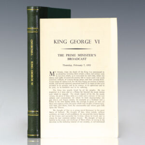 King George VI: The Prime Minister's Broadcast Thursday, February 7, 1952.