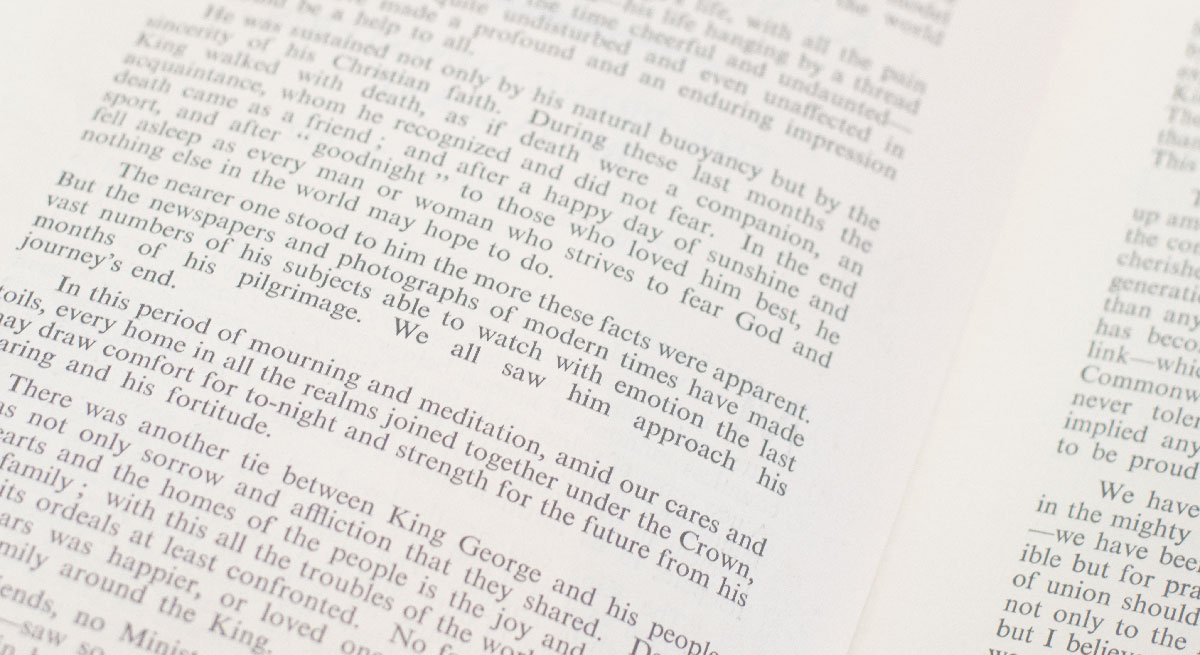 King George VI: The Prime Minister's Broadcast Thursday, February 7, 1952.