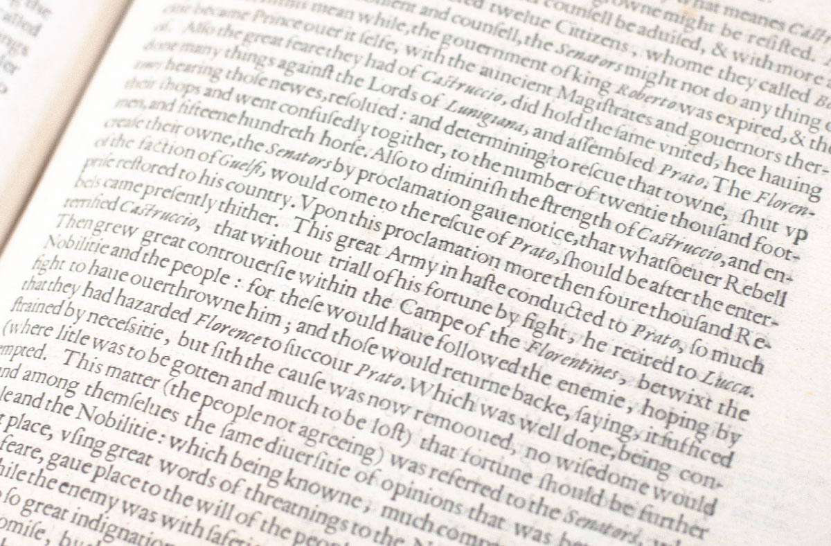 The Florentine Historie. Written in the Italian tongue, by Nicholo Macchiavelli, Citizen and Secretarie of Florence. And translated into English by Thomas Bedingfield Esquire.