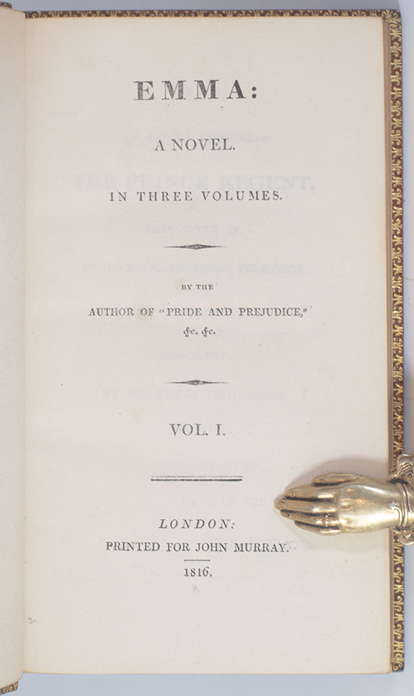 Emma: A Novel. By the Author of "Pride and Prejudice."