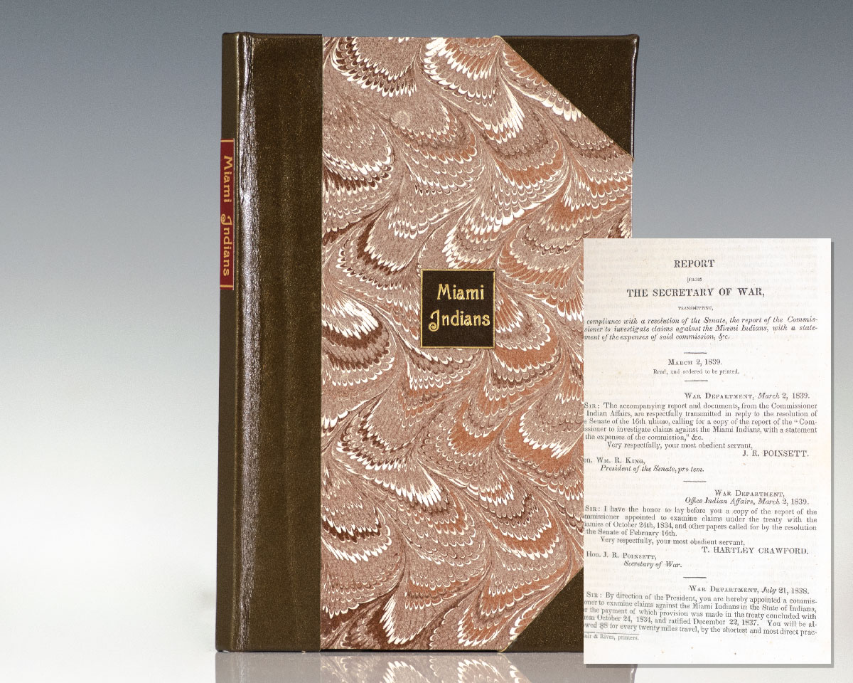Report From The Secretary of War, Transmitting, In Compliance with a Resolution of the Senate, the Report of the Commissioner to Investigate Claims Against the Miami Indians, with a Statement of Expense of Said Commission, &c. March 2, 1839.