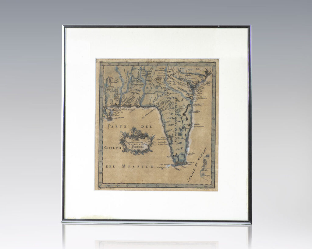 Carta Rappresentante la Penisola della Florida. [18th Century Italian Map of Florida].