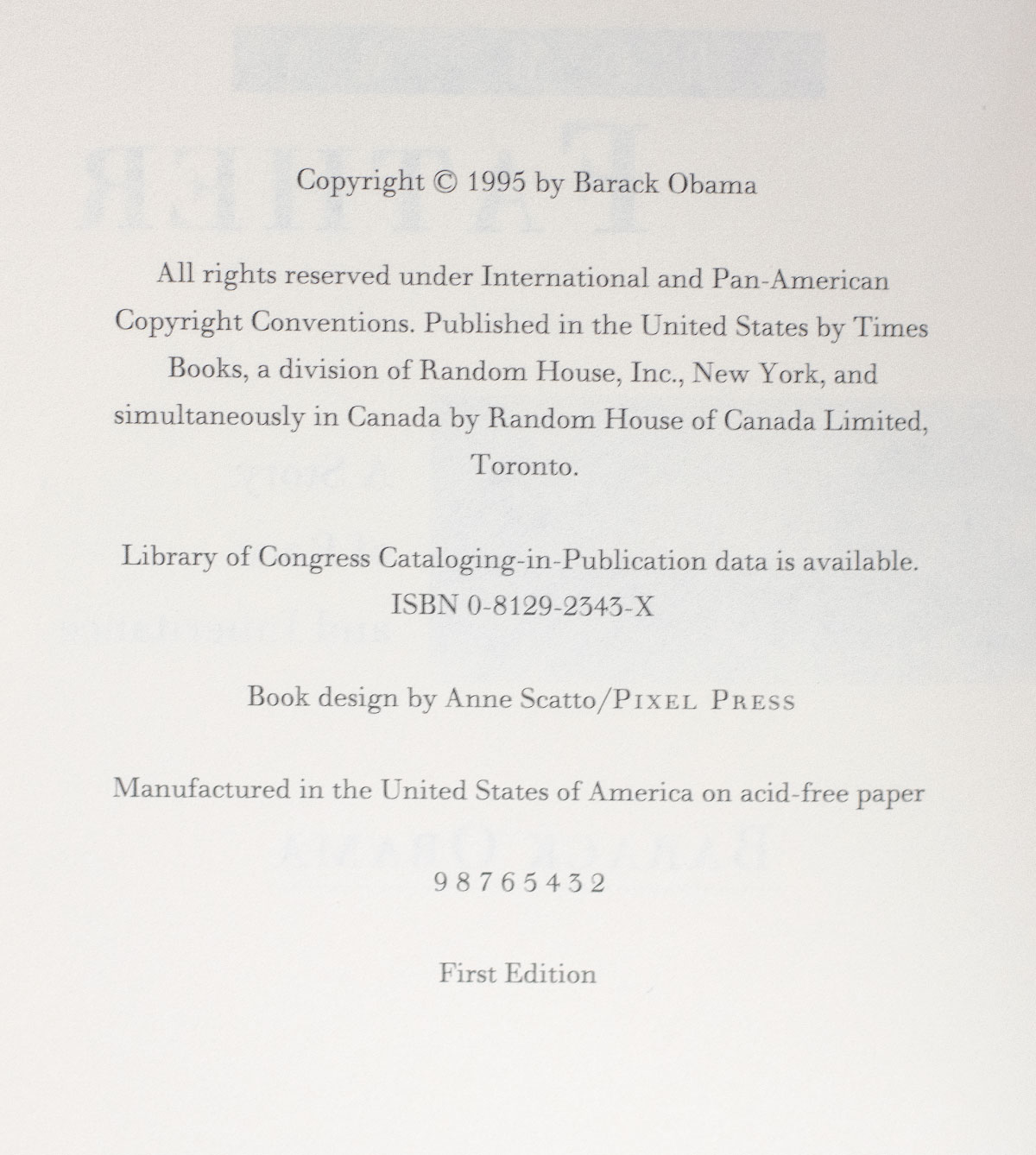Dreams From My Father: A Story of Race and Inheritance.