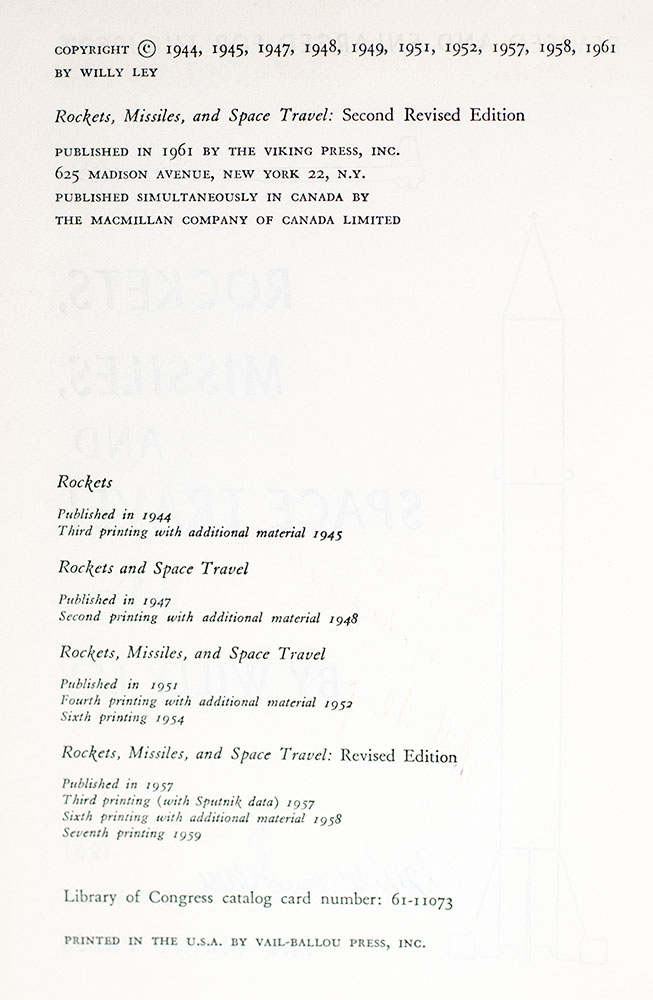 Rockets, Missiles, and Space Travel.