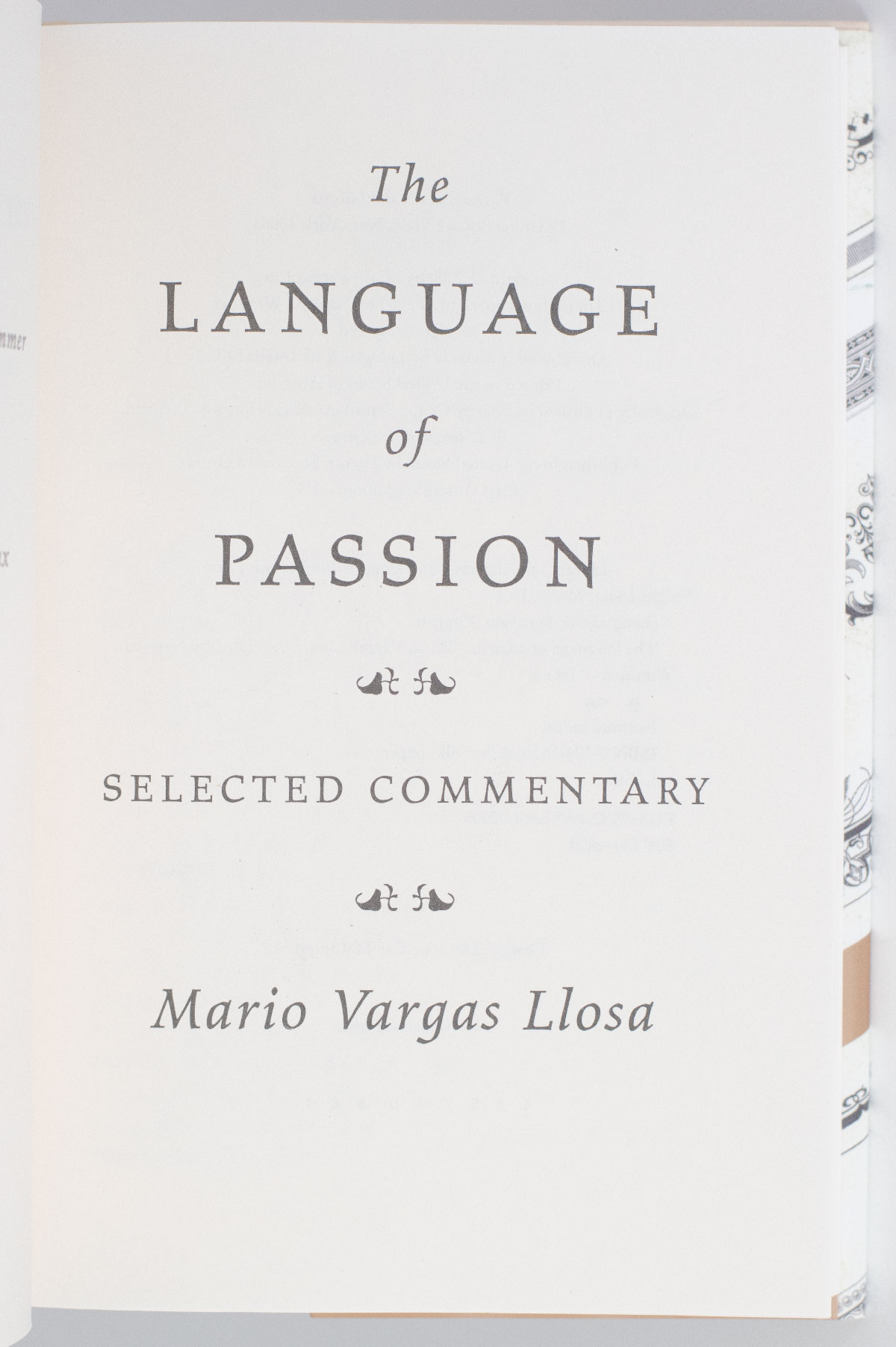 The Language of Passion: Selected Commentary.