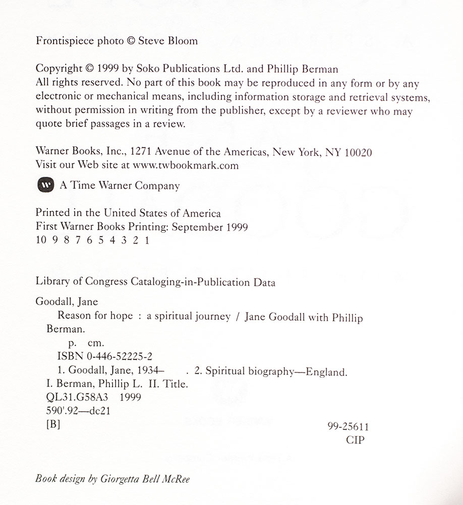 Reason For Hope: A Spiritual Journey.