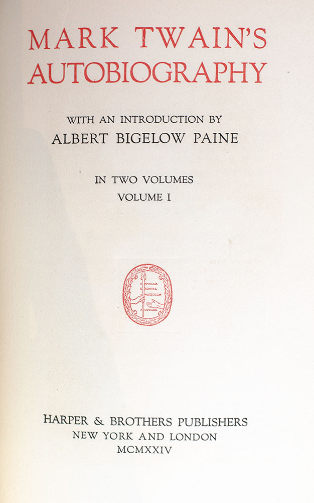 Mark Twain's Autobiography.