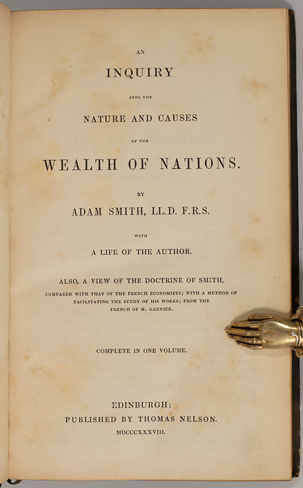 An Inquiry into the Nature and Causes of the Wealth of Nations.