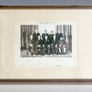 Winston S. Churchill Signed 1952 Commonwealth Prime Ministers' Economic Conference Photograph.