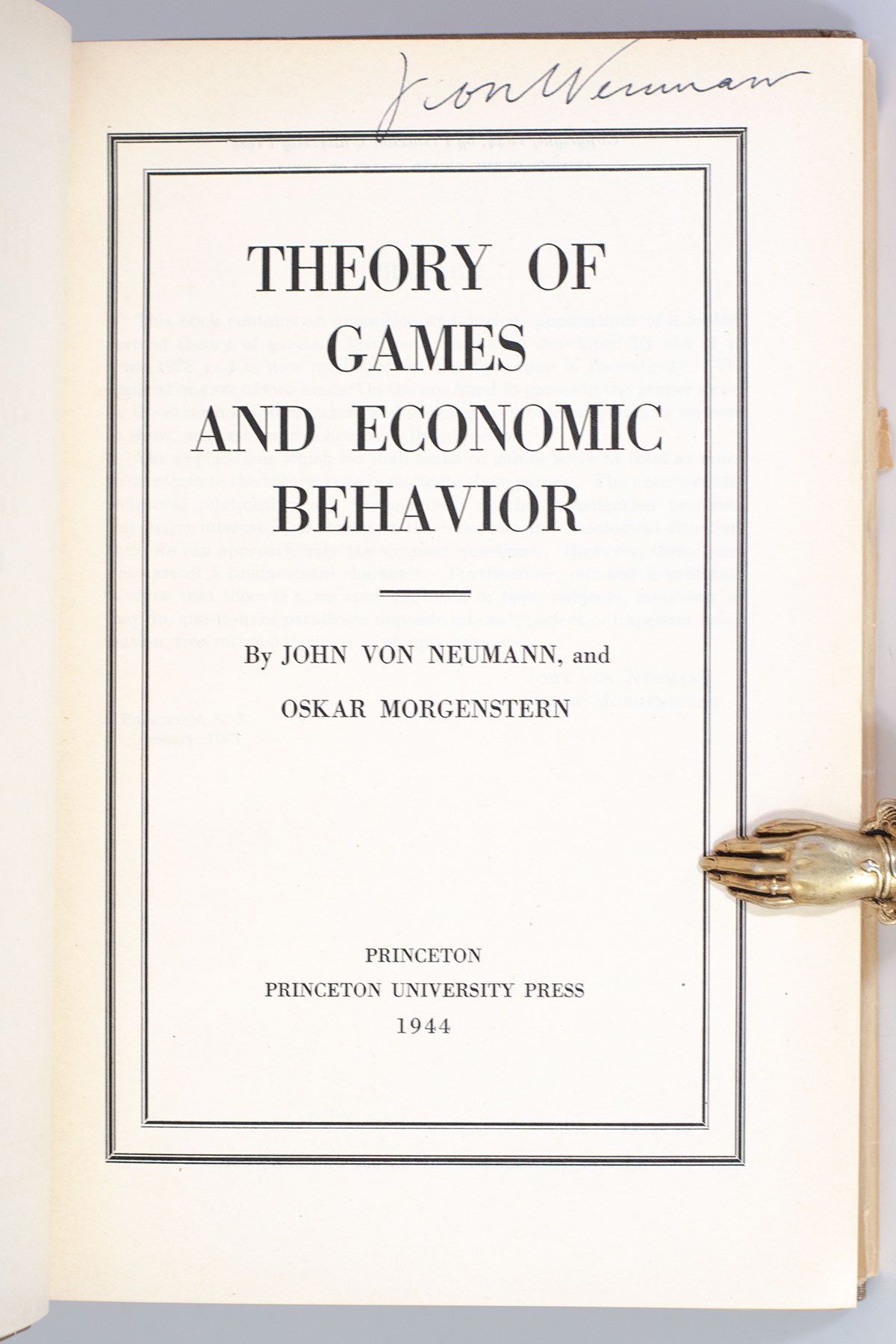 Theory of Games and Economic Behavior.