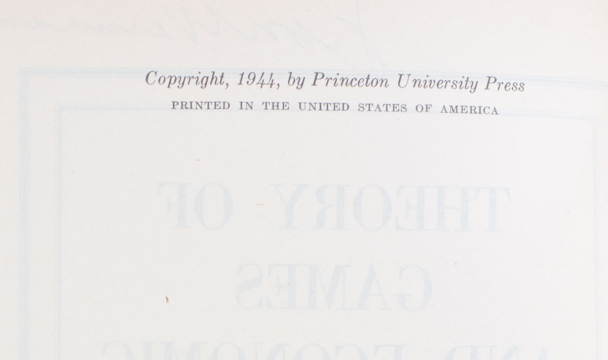 Theory of Games and Economic Behavior.