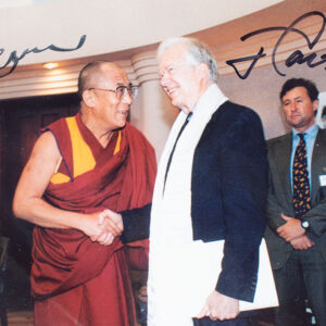 His Holiness the Dalai Lama and Jimmy Carter Signed Photograph.