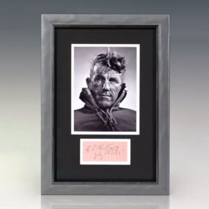 Edmund Hillary Signature and Yousuf Karsh Portrait.
