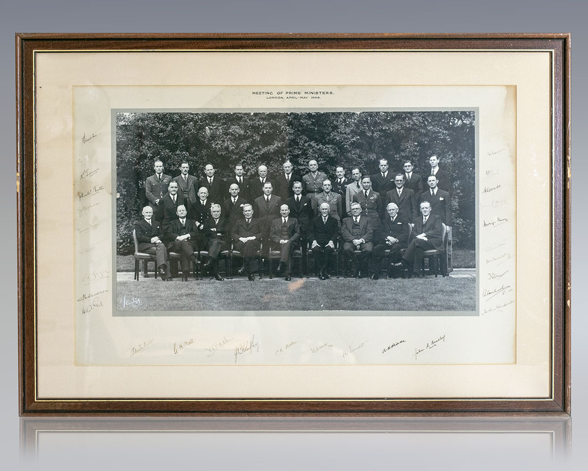 Clement Atlee Signed 1946 Commonwealth Prime Ministers’ Conference Photograph.