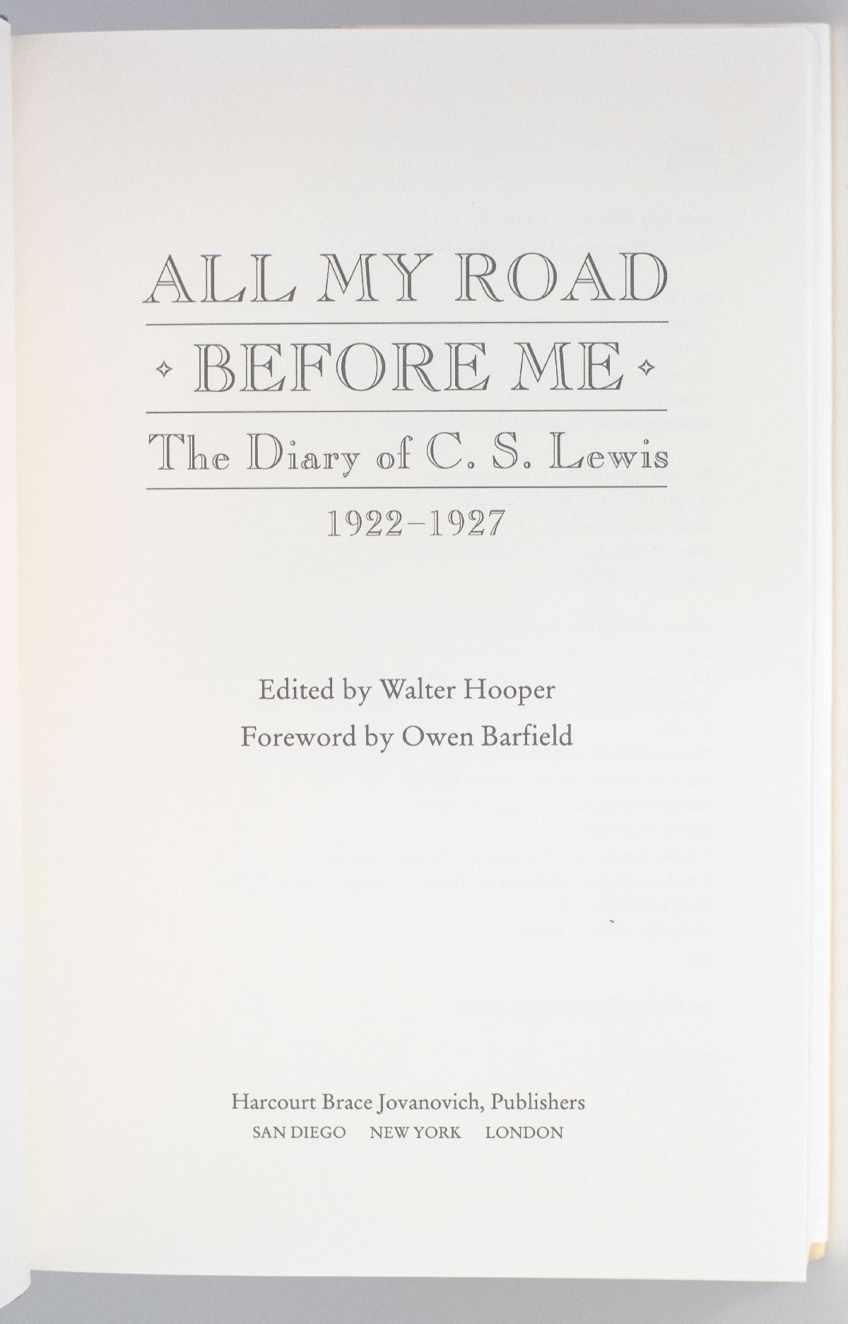 All My Road Before Me.