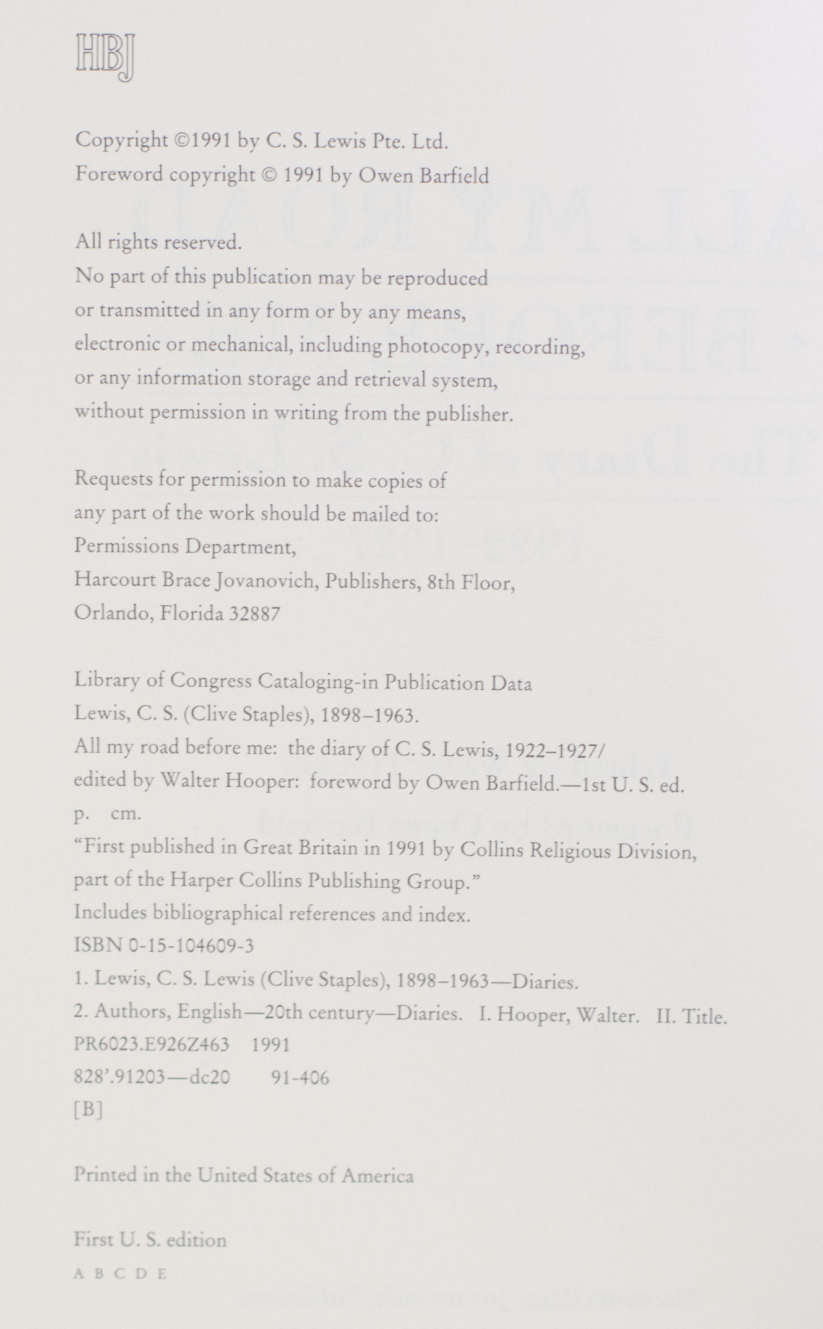 All My Road Before Me.