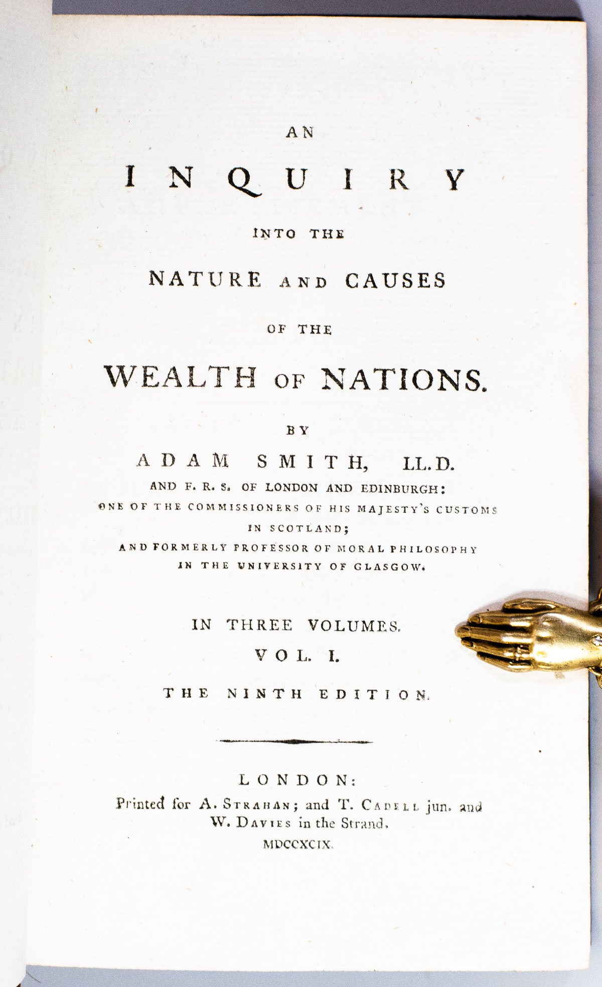 An Inquiry into the Nature and Causes of the Wealth of Nations.