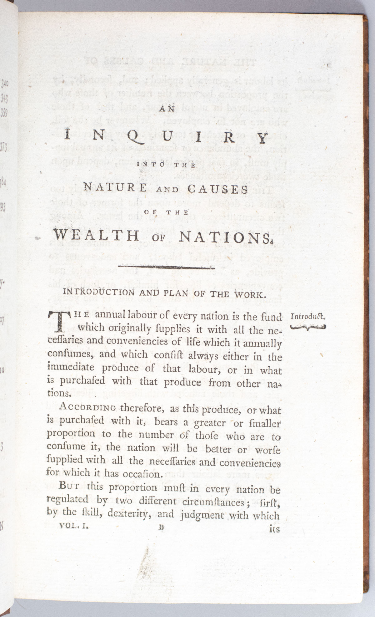 An Inquiry into the Nature and Causes of the Wealth of Nations.