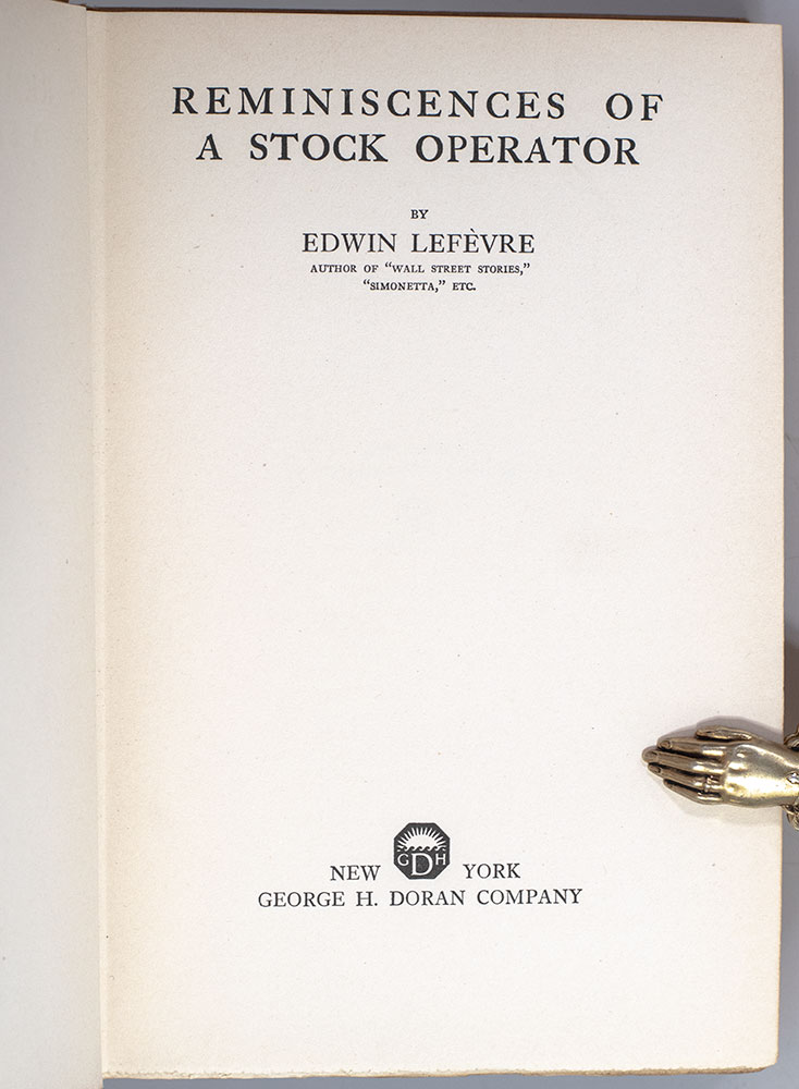 Reminiscences Of A Stock Operator.