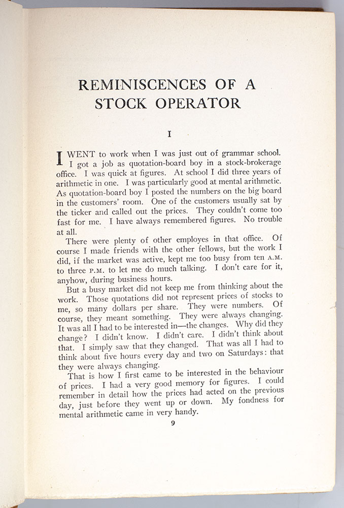 Reminiscences Of A Stock Operator.