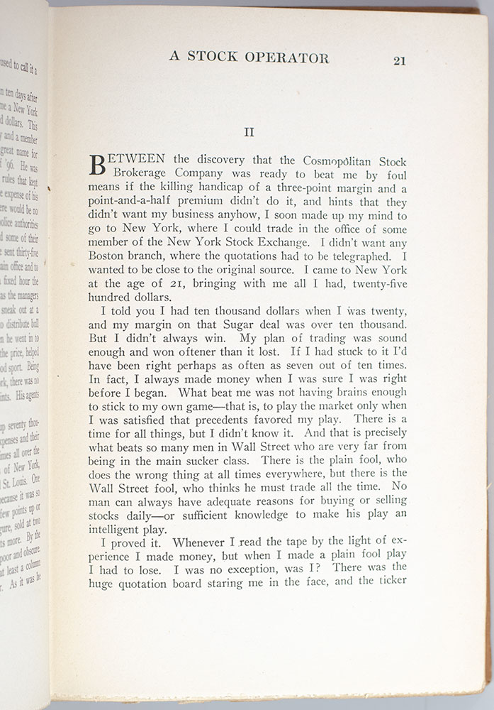 Reminiscences Of A Stock Operator.