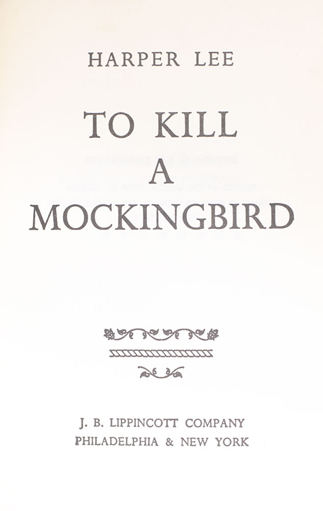 To Kill A Mockingbird.