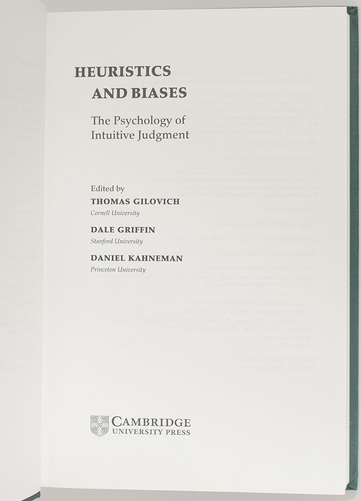 Heuristics and Biases: The Psychology of Intuitive Judgment.