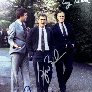 George H.W. Bush, George W. Bush, and Jeb Bush Signed Photograph.