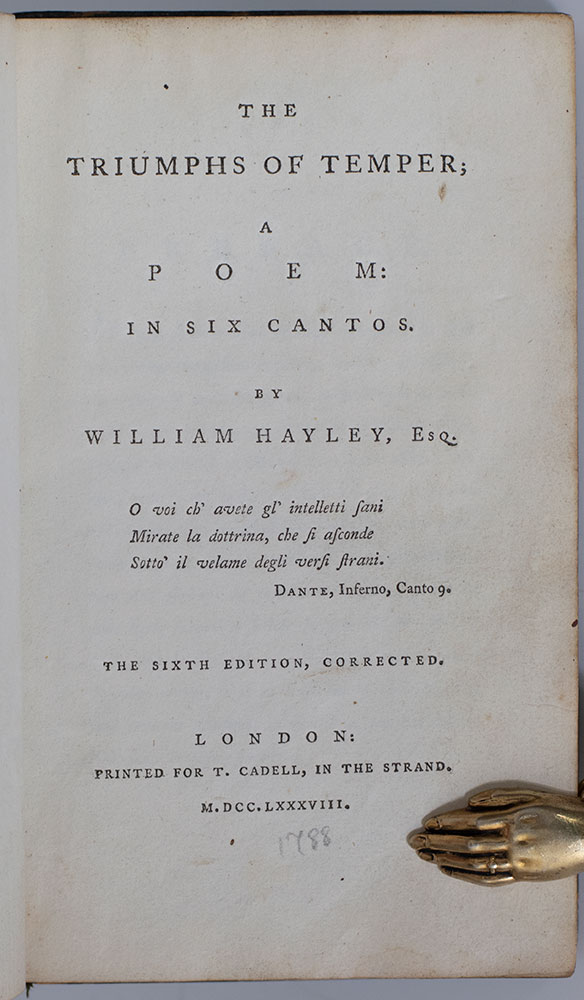 The Triumphs of Temper; A Poem: In Six Cantos.