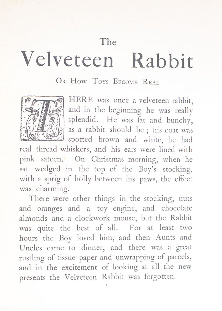 The Velveteen Rabbit or How Toys Become Real.