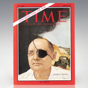 Moshe Dayan Signed Time Magazine Cover.