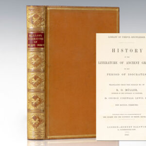 History of the Literature of Ancient Greece, to the Period of Isocrates.