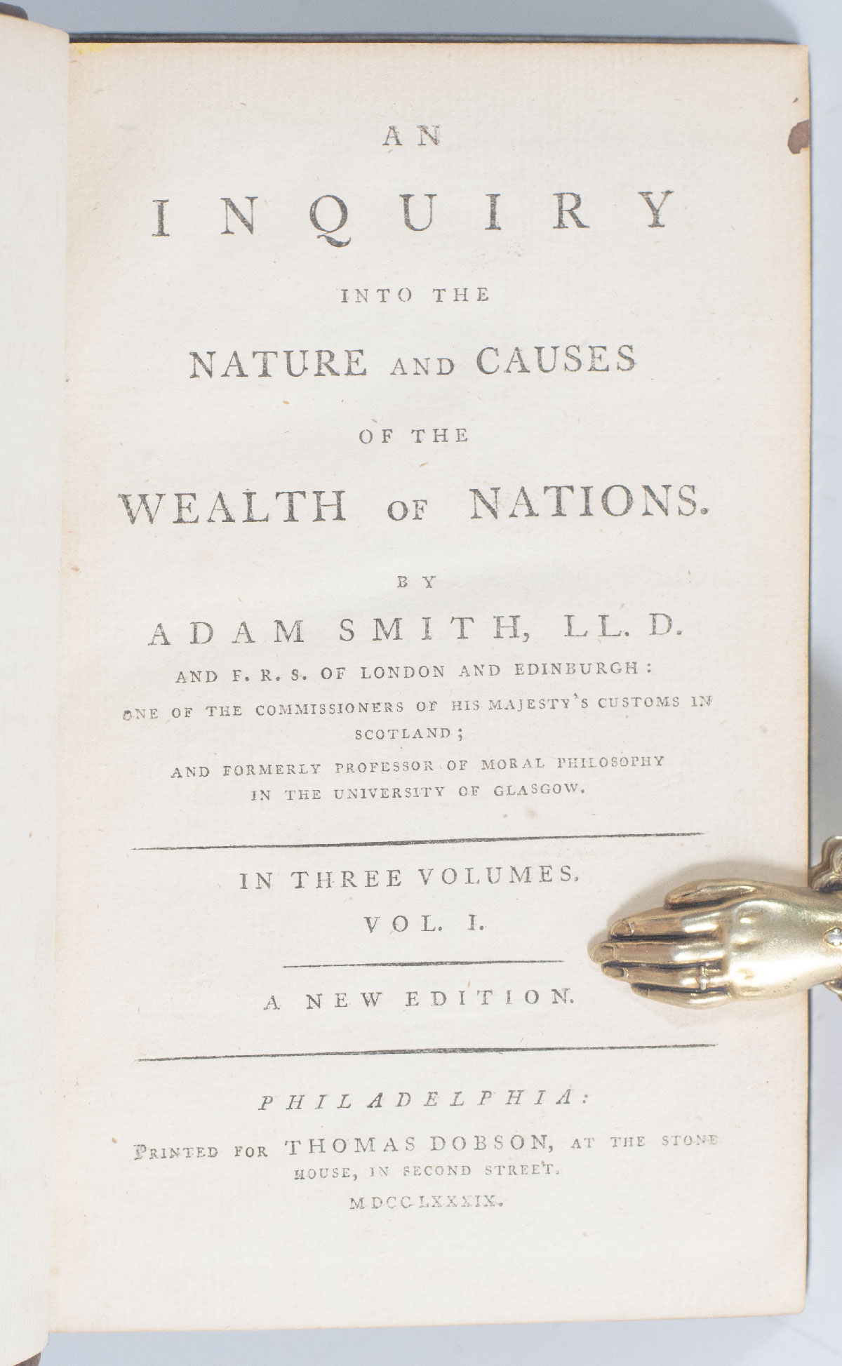 An Inquiry into the Nature and Causes of the Wealth of Nations.