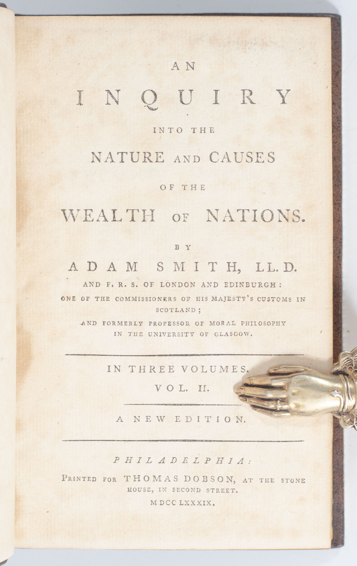 An Inquiry into the Nature and Causes of the Wealth of Nations.