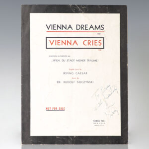 Vienna Dreams and Vienna Cries Signed Musical Score.