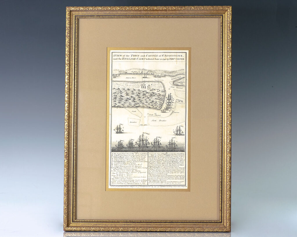 A View of the Town and Castle of St. Augustine and the English Camp before June 20 1740. [18th Century Map of Saint Augustine, Florida].