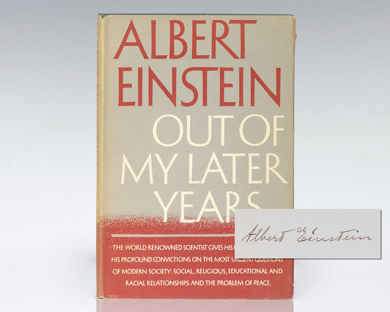 Out of My Later Years.