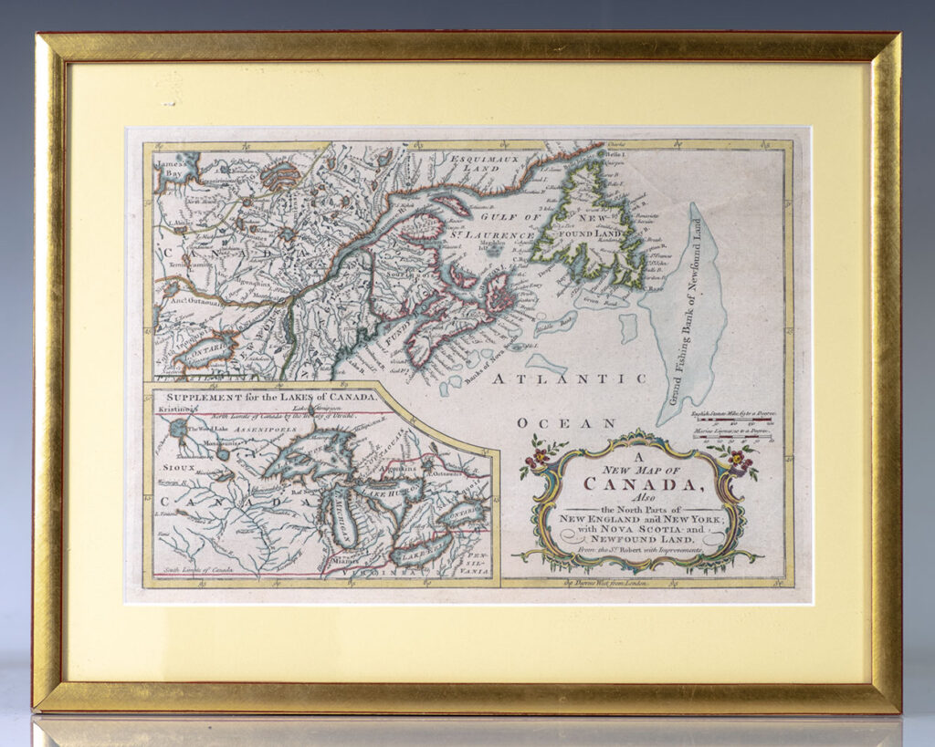 A New Map of Canada, Also the North Parts of new England and New York: with Nova Scotia and Newfound Land. [18th Century Map of Canada].