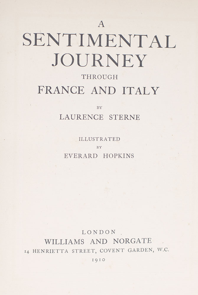 The Sentimental Journey Through France and Italy.
